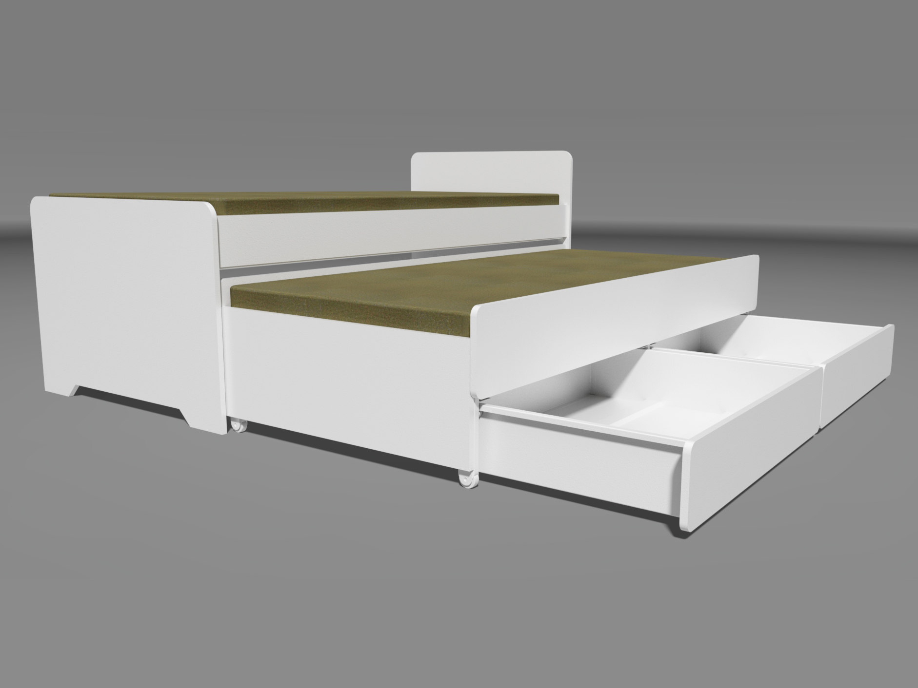 Single Bed With Draw Out Underbed And Storage Drawers