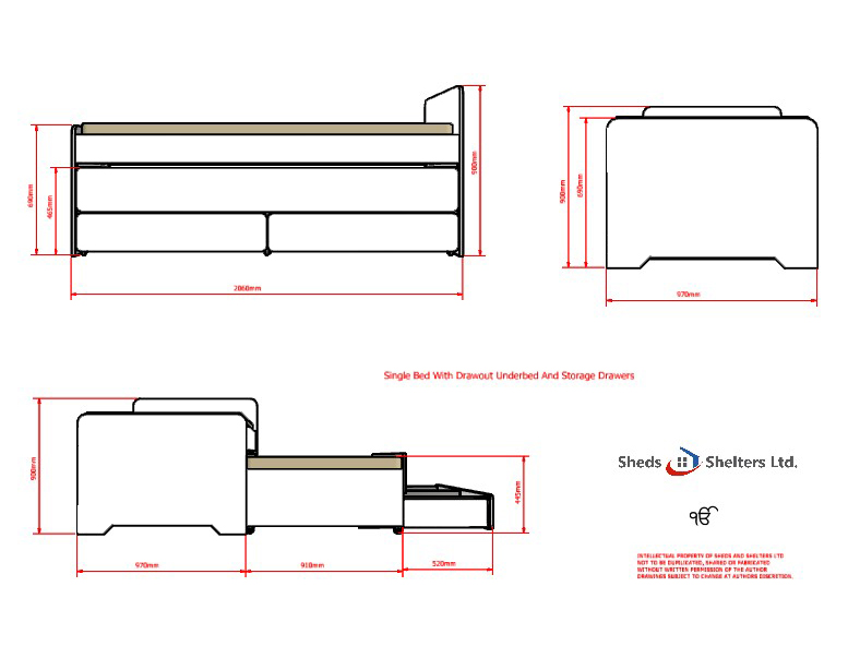 Single Bed With Draw Out Underbed And Storage Drawers - Image 6